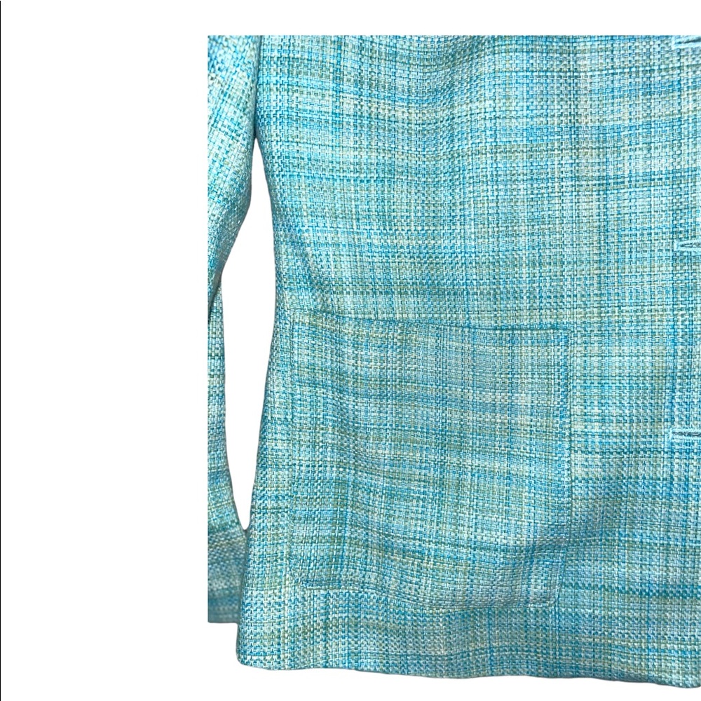 NWOT Appleseed’s - Women’s Petite Size 10P Blue & Green Blazer Jacket Coat - Picture 13 of 14